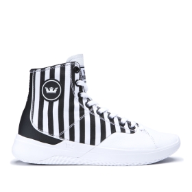 Womens Supra High Top Shoes STATIK White Stripe/white | AU-62130